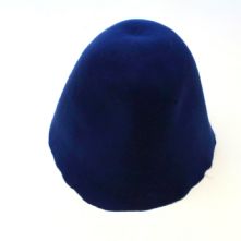 Royal Blue Wool Felt Milliners Hat Cone or Hood